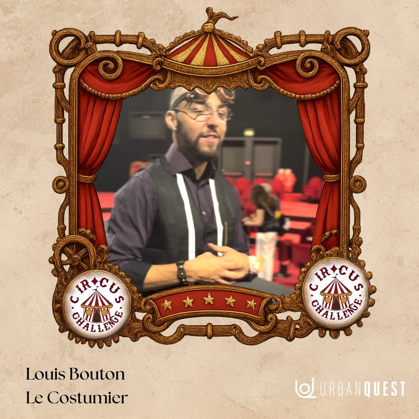Louis Bouton, le costumier du Circus Challenge, mètre de couturier autour du cou