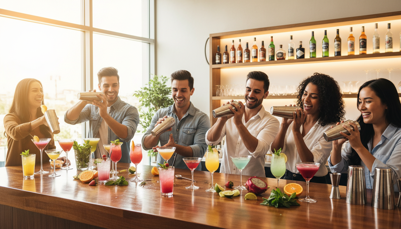 Atelier cocktails entre amis à Annecy pour un EVJF EVG avec Chasarose