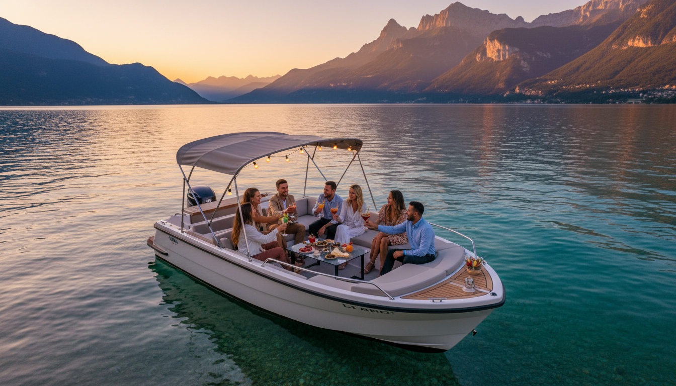 Croisière privée sur le lac d'Annecy pour un EVG EVJF entre amis