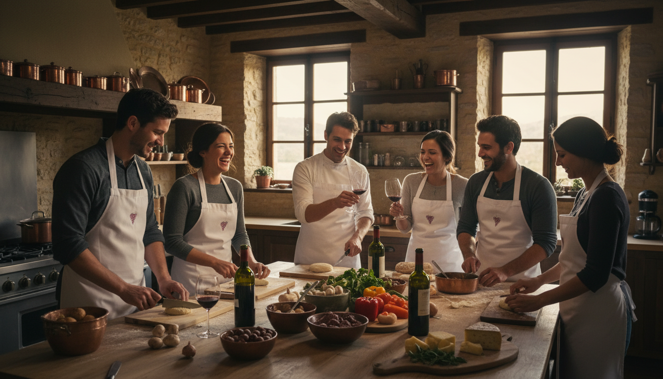 Atelier cuisine bourguignonne Dijon EVG EVJF groupe entre amis