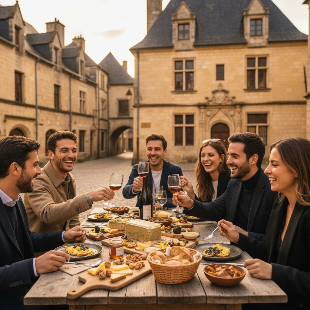 Dégustation gastronomique de foie gras et truffe lors d un food tour à Sarlat
