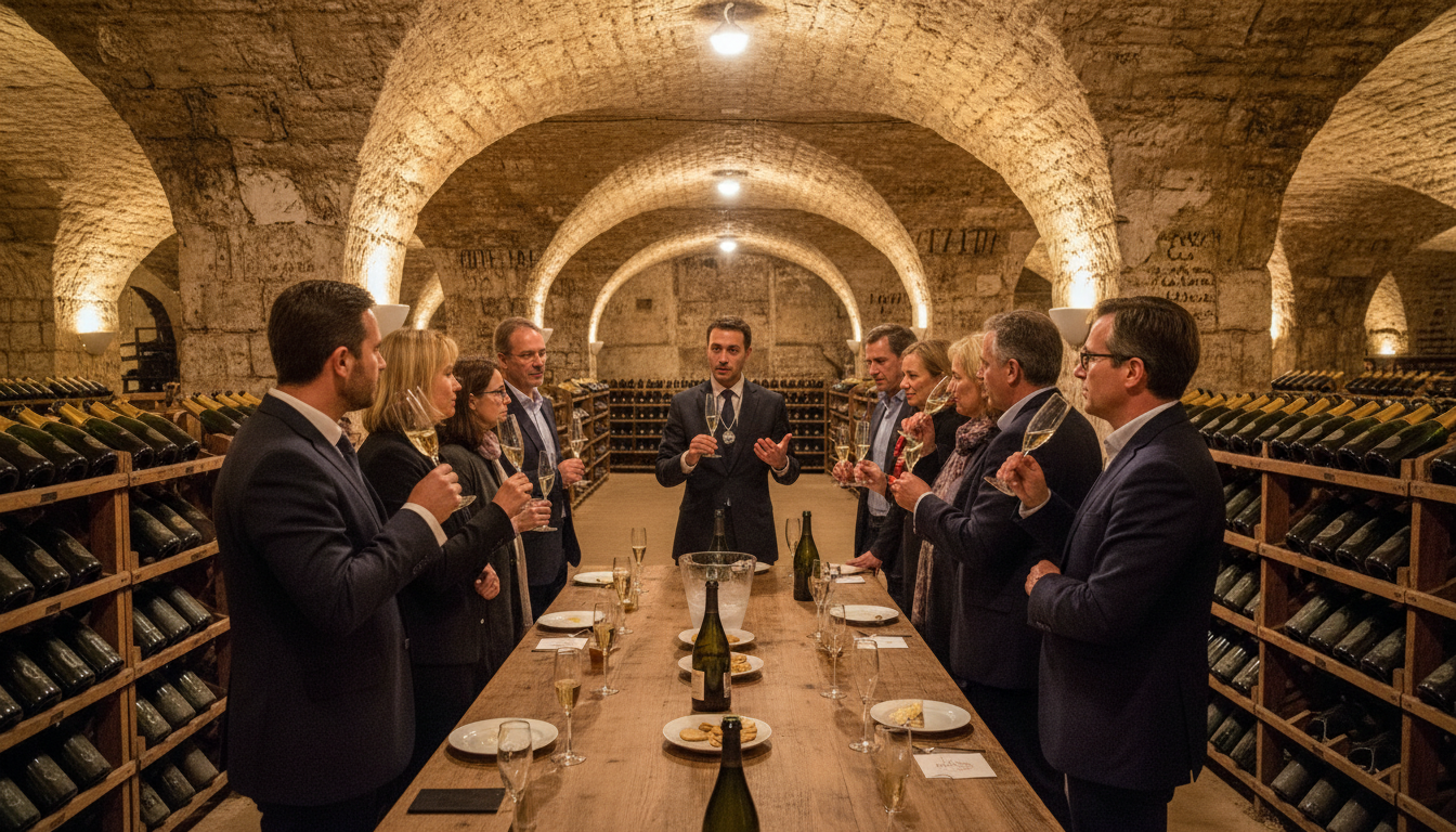 Visite guidée et dégustation dans une cave de champagne à Reims