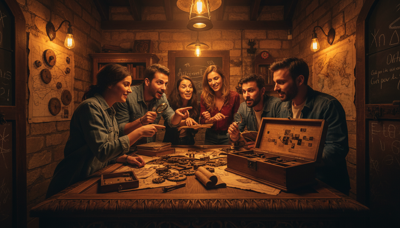 Groupe d'amis dans un escape game à Marseille pour EVG EVJF