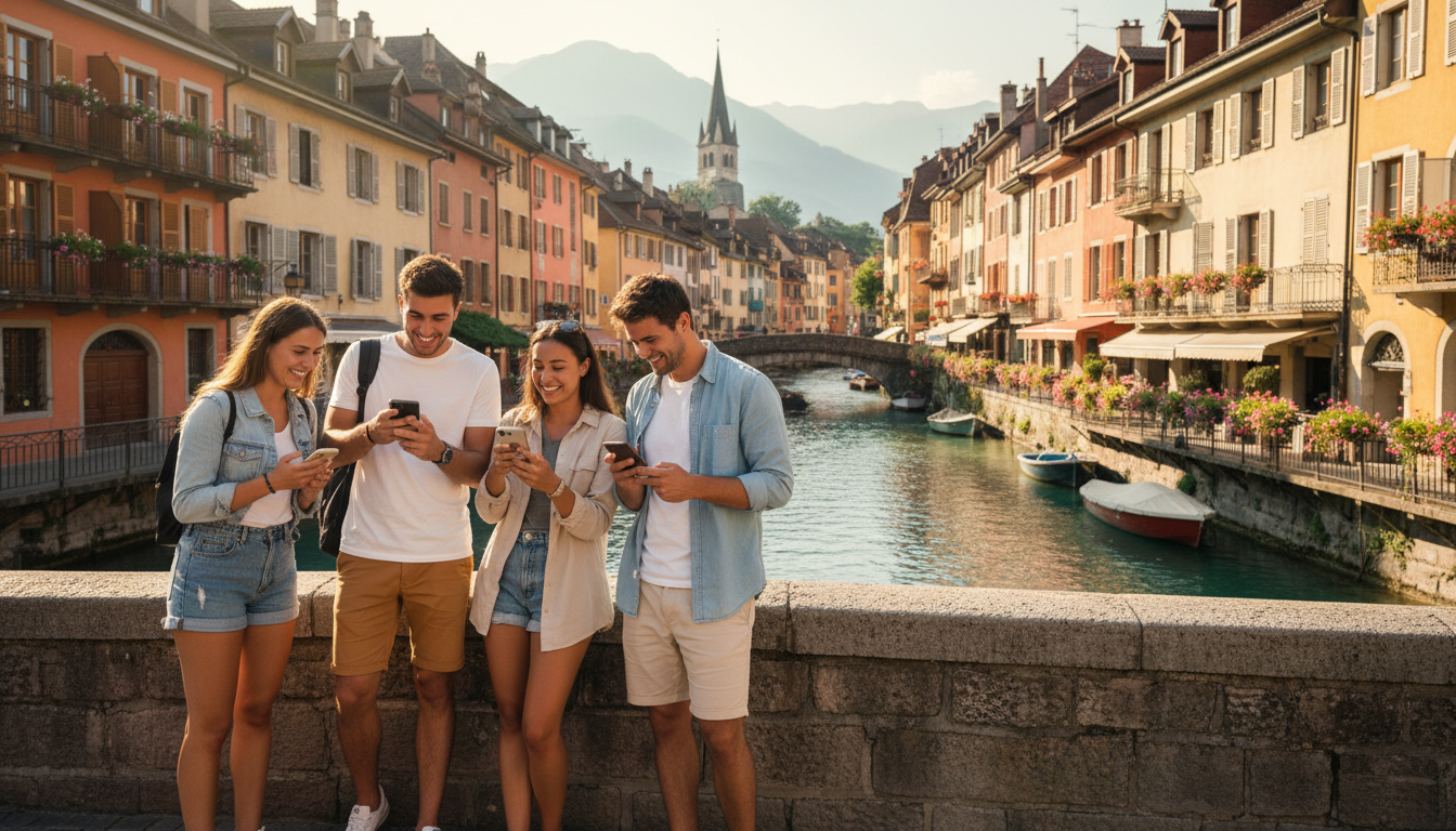 Joueurs Urban Quest dans la vieille ville Annecy EVG EVJF